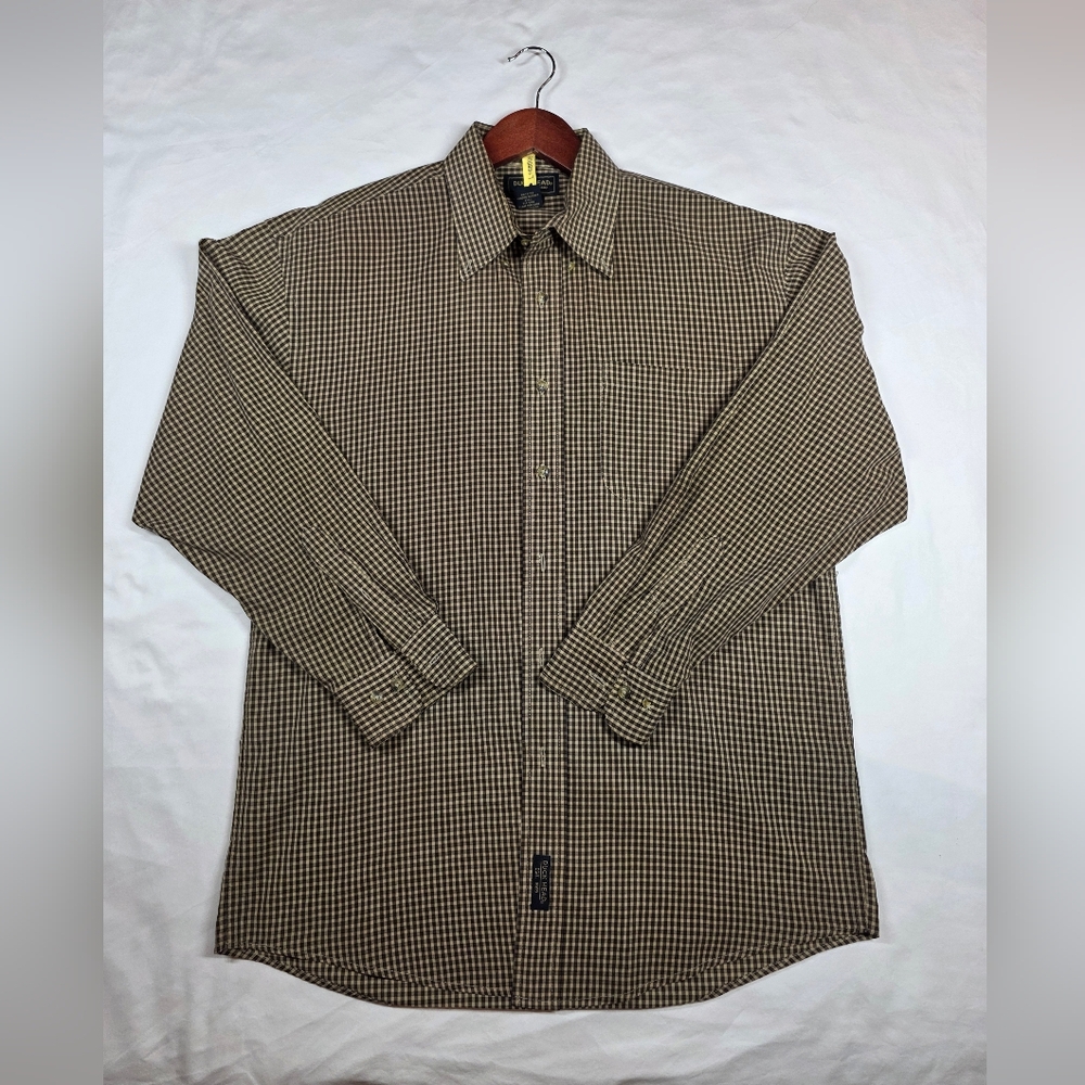 Duck Head Men's Brown & Beige Checked Button-Down Shirt
